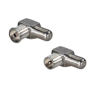 MK DIGITAL Winkel Adapter F Buchse auf IEC Koax Buchse / Stecker 90° für Kabel TV