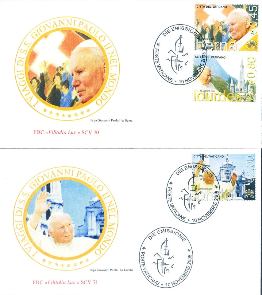Travels of the Pope 2005. 2 FDC. - Image 1 of 1