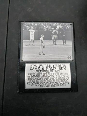STEINER - 15" X 12" 1975 WORLD SERIES GAME 6 HOME RUN PLAQUE Cover
