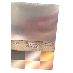 Tim Holtz Metallic Classics Kraft Stock Cardstock TH94227 24 Sheets 6x9 Pad - Picture 1 of 11