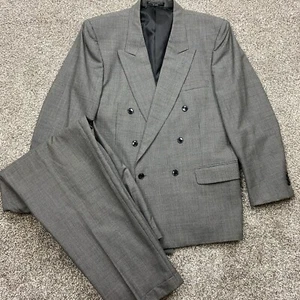 Jones New York suit 44R Double Breasted Houndstooth 2 Piece Wool 37X31 - Picture 1 of 22