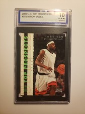 2003-04 Upper Deck Top Prospects LeBron James RC Rookie #55 ISA 10 GEM MT