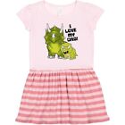 Inktastic I Love My Dad With Baby And Daddy Triceratops Toddler Dress Fathers