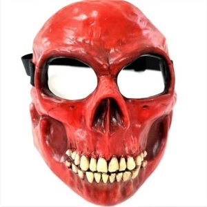 Dead Head Props HALLOWEEN HORROR Mask - Realistic Resin Red Skull Mask Reaper - Picture 1 of 5