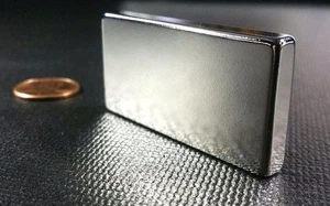 "Großer Neodym N52 Blockmagnet superstark Seltene Erden 2"" x 1"" x 1/4" - Bild 1 von 10
