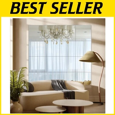 Frameless 12x12 Inch Mirrors - Stylish Wall Mounted Set of 16 for Versatile Use - Image 1 of 4