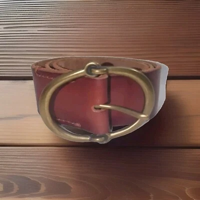 Cinto de couro com fivela oval RALPH LAUREN #4121316140SG tamanho P  - Imagem 1 de 4