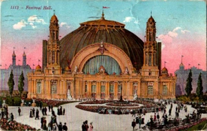 Postal del Salón de Festivales, Panamá Pacífico Exposición. Cancelar 1913 - Imagen 1 de 2