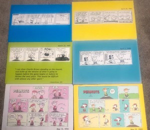Peanuts Newspaper Comics Set 6 Backed 18X12 Charlie Brown Snoopy 60’s - 90’s Lot