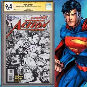 CGC 9.4 SS Action Comics #1 Variant signed by Lee Morales & Morrison 2011 New 52 - Picture 1 of 2