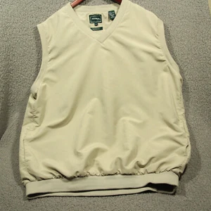 Chaleco de golf BOLLE’ para hombre XL beige cuello en V pulóver bolsillos dobles (649) - Imagen 1 de 13