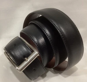Tasso Elba Classic Reversible Mens Hand Crafted Leather Belt Black/Brown Size 40 - Picture 1 of 7