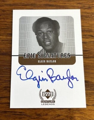 1998-99 Upper Deck Century Legends Elgin Baylor Epic Signatures On Card Auto SP Foto 1 de 2