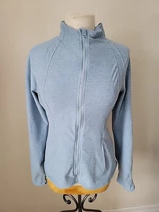 yogalicious jacket Large Soft Light Blue Pockets Thumbholes  - Picture 1 of 8