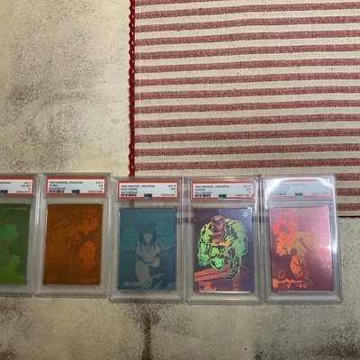 1992 Marvel Universe (impel) holograma graduado conjunto de cartas-Hulk, Wolverine H-3 Bl Foto 1 de 4