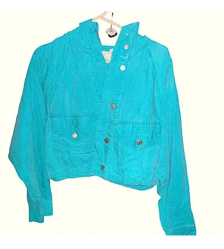 Chaqueta corta de mezclilla Esprit para adolescentes pequeña 17x17 holgada cuadrada Foto 1 de 4