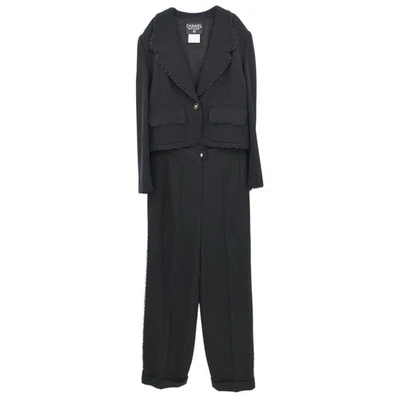 Chanel Setup Jacket Pants Black 95A #38 143087 - Image 1 of 4