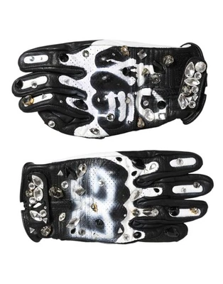 Guantes para mujer Dolce & Gabbana negro blanco cristal hasta la muñeca Foto 1 de 3