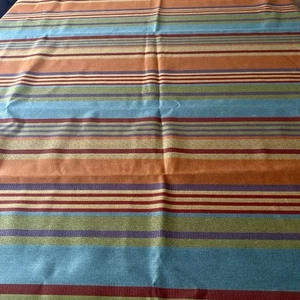 Crypton Polyester Blend Striped Upholstery Blue Green Red Fabric 2 1/4 yds - Picture 1 of 7