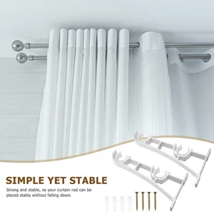 2PCS Curtain Rod Holders Curtain Rod Hooks Cortineros Para Cortinas De Ventana - Picture 1 of 12