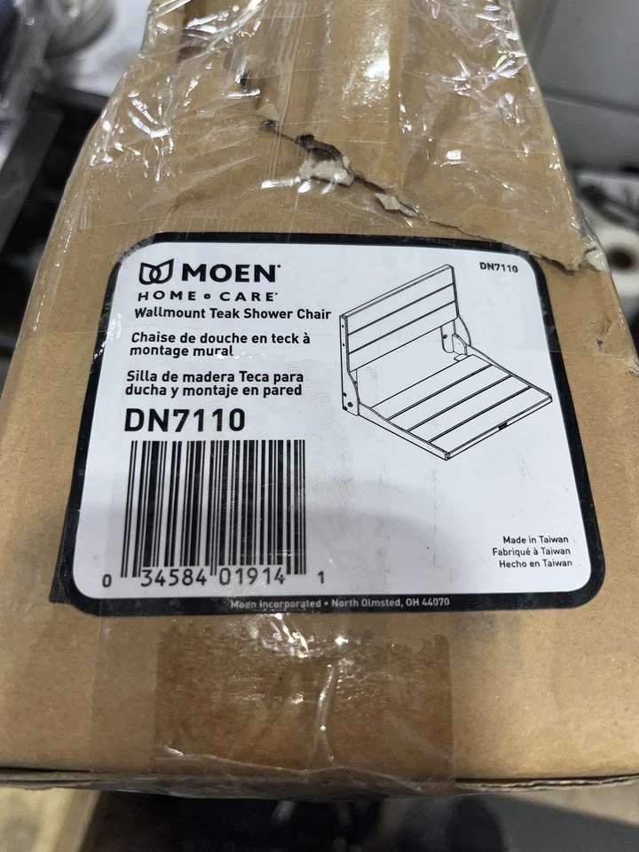 Silla de ducha plegable de teca MOEN DN7110 - Nueva caja abierta Foto 1 de 1
