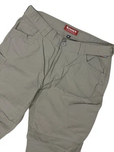 SIMMS FISHING PANTS MENS XL BEIGE LIGHTWEIGHT PLZ READ - Picture 1 of 8
