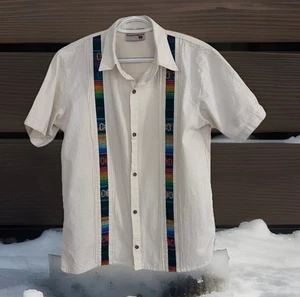 Truejeque Guayaberas’s Men’s White Sz M FIESTA ATTIRE Shirt Handmade Artisan - Picture 1 of 13