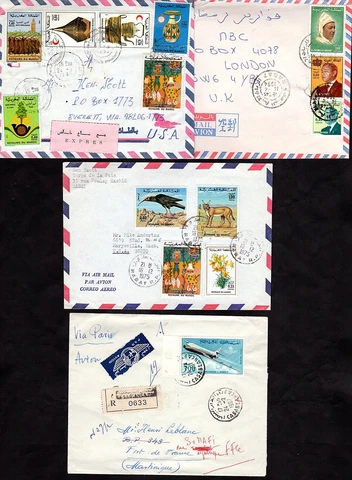 MOROCCO 1990 COLLECTION OF 4 AIR MAIL COVERS INCLUDES EXPRESS MAIL & REGISTERED Cover