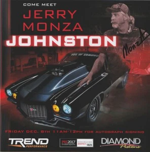 2017 Monza signed Diamond Pistons Chevy Camaro PRI Show Street Outlaws Hero Card - Picture 1 of 1