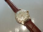Gents Elco 9 Carat Gold Mechanical Automatic Watch On Leather Strap