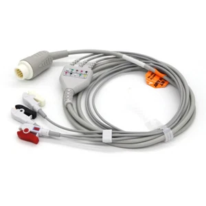 Reusable 3-lead 12pin ECG/EKG Lead Cable Clip Fit For Philips Agilent Codemaster - Picture 1 of 10