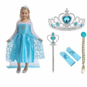 Costume Princess Cosplay Elsa Party Girls Dresses For Party Halloween Christmas