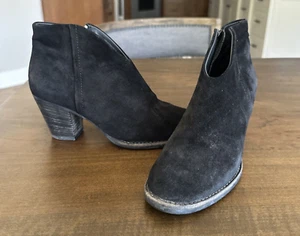 Paul Green Delgado Black Suede Ankle Boots Booties Women's Size 7 - Picture 1 of 6