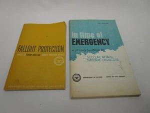 Pair of vintage books in time of emergency and Fallout protection civil defense - Picture 1 of 4