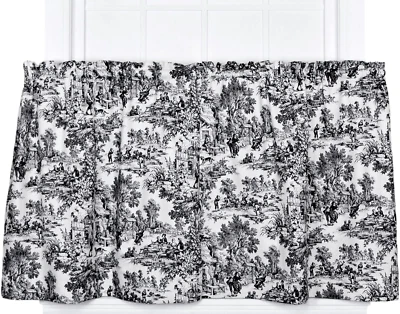 ELLIS Victoria парк туалет ярус занавески комплект кухни цветочный страны черный 68 X 36 - Изображение 1 из 4