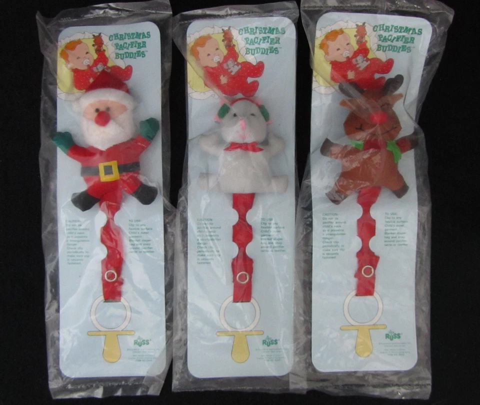 Russ Christmas Chupete Buddies Clip - Elige entre Santa, Rodolfo, Ratón Foto 1 de 1