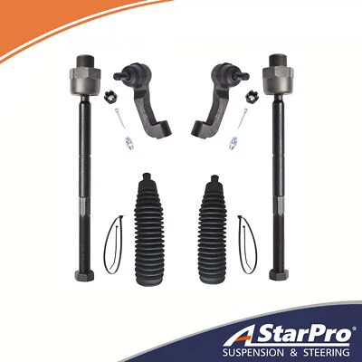 6pc Front Inner Outer Tie Rod Ends & Boots for 2002 2003 2004 2005 Jeep Liberty - Image 1 of 4