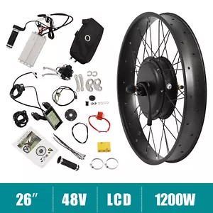 Kit Conversione Impermeabile per Bici Elettrica 26" Fat Ruota Posteriore 480rpm 1200W Nuovo - Foto 1 di 12