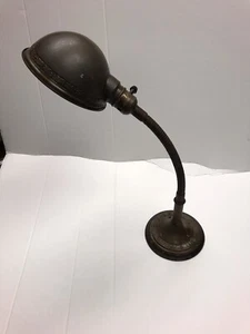 Vintage Gooseneck Table Desk Lamp Cast Iron Art Deco Industrial - Picture 1 of 12