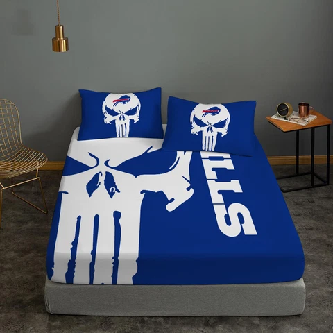 Buffalo Bills Bedding Set 3PCS Fitted Sheet Mattress Cover Pillowcase Fans Gifts Cover