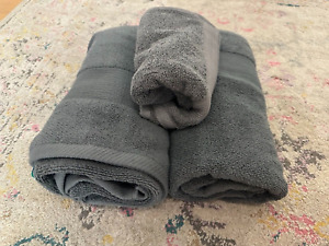 Hearth & Harbor Bath Towel Set - 100% Ring Spun Cotton Luxury - Gray 3 pieces