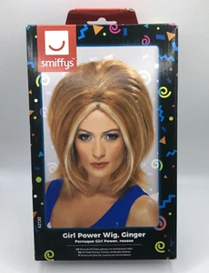 Smiffys Girl Power Ginger Wig Blonde Streaks Fancy Dress Accessory - Picture 1 of 7