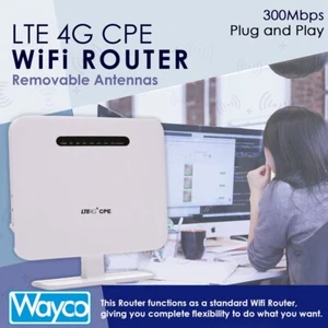 4G Wireless Router 300Mbps Removable External Antenna WiFi & SIM Card UNLOCKED - Picture 1 of 5