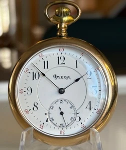 Ca. 1905 OMEGA 17J Swiss POCKET WATCH Snail Cam Regulator Hi Grade GF Case RUNS - Picture 1 of 12