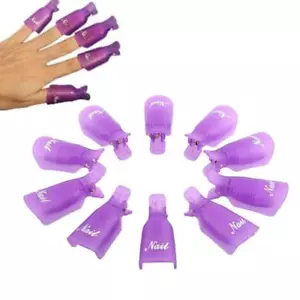 10-Pack Gel Nail Polish Remover Clips – Soak-Off Manicure & Pedicure Caps - Picture 1 of 20