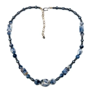 Beaded Gray Jasper Magnetic Hematite Necklace - Picture 1 of 6