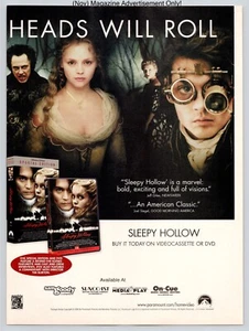 Anuncio impreso de página completa Sleepy Hollow Depp Ricci promoción de película 2000 - Imagen 1 de 4