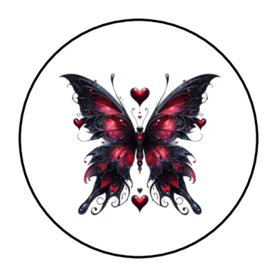 哥特式黑色蝴蝶贴纸信封密封标签 — 第 1/2 张图片