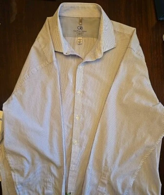 Geoffrey Beene Wrinkle Free Stripped Long Sleeve Shirt Button Up Preppy Regal - Image 1 of 3