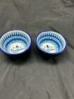 2 New 1942 Tequila Reserva De Don Julio Salsa Bowls Blue & White 3 1/8" Footed